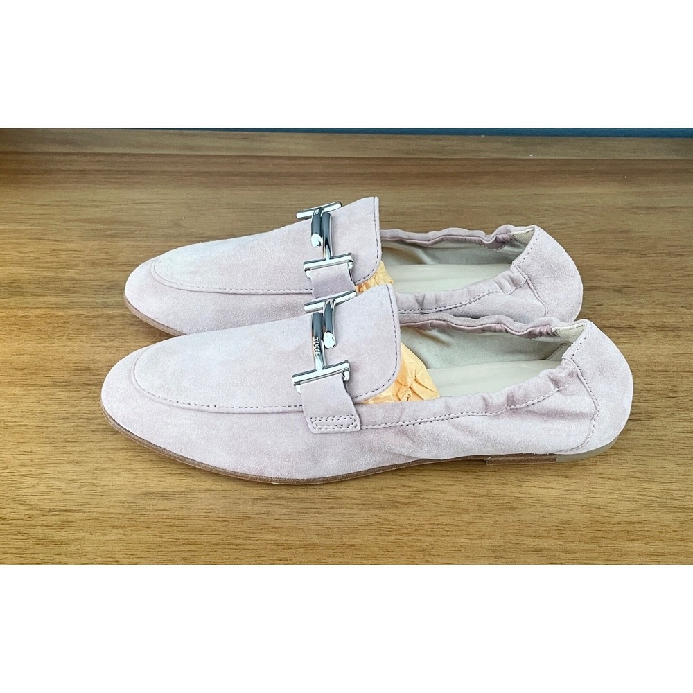 TOD's Women Pink Suede 79A Moccasino Doppio Slip on Loafer shoe, Sz 40 - Picture 2 of 9